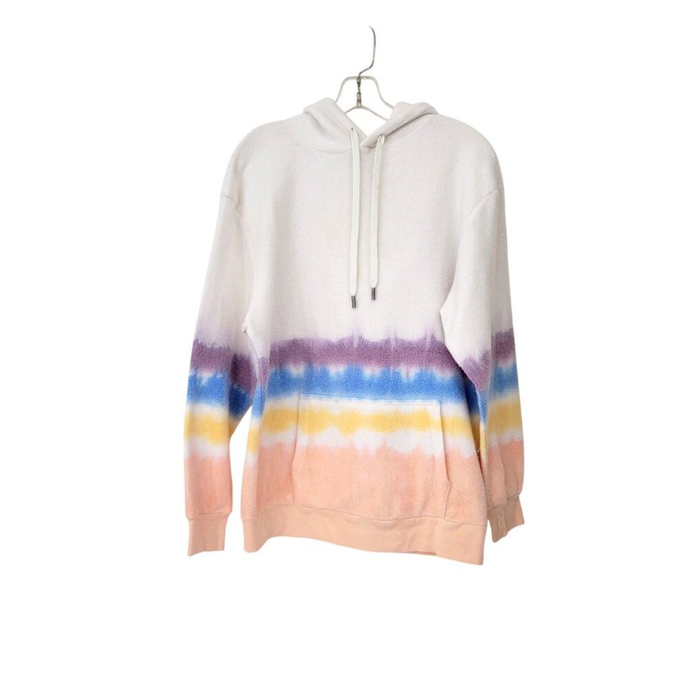 Feat Clothing Tie-Dye Blanket Blend Hoodie White Pastel Rainbow Gradient Womens - Picture 8 of 8